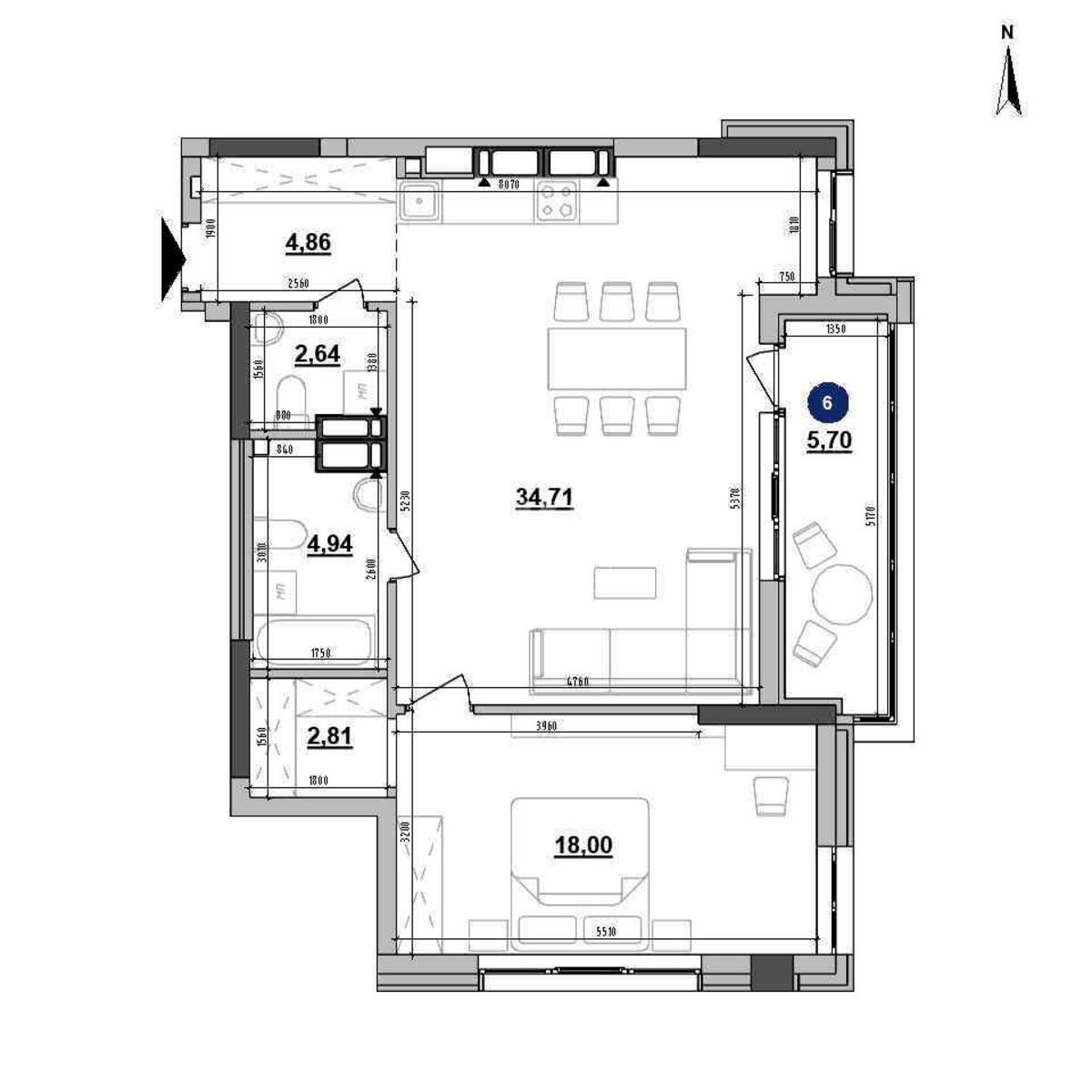 2к квартира ул. Евгения Коновальца 30622661