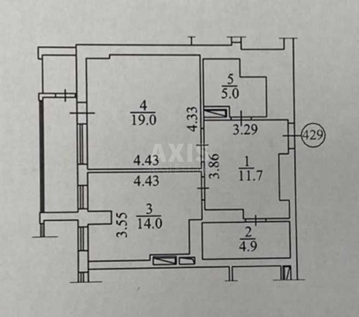 1k apartment vul. Jevgena Konoval'cja 44А6