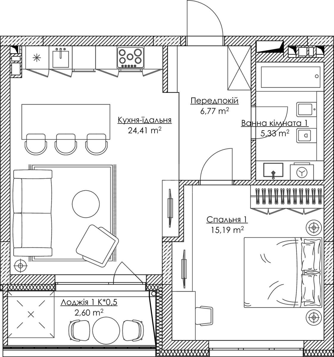 1k apartment doroga Naberezhno-Rybal's'ka 3604342
