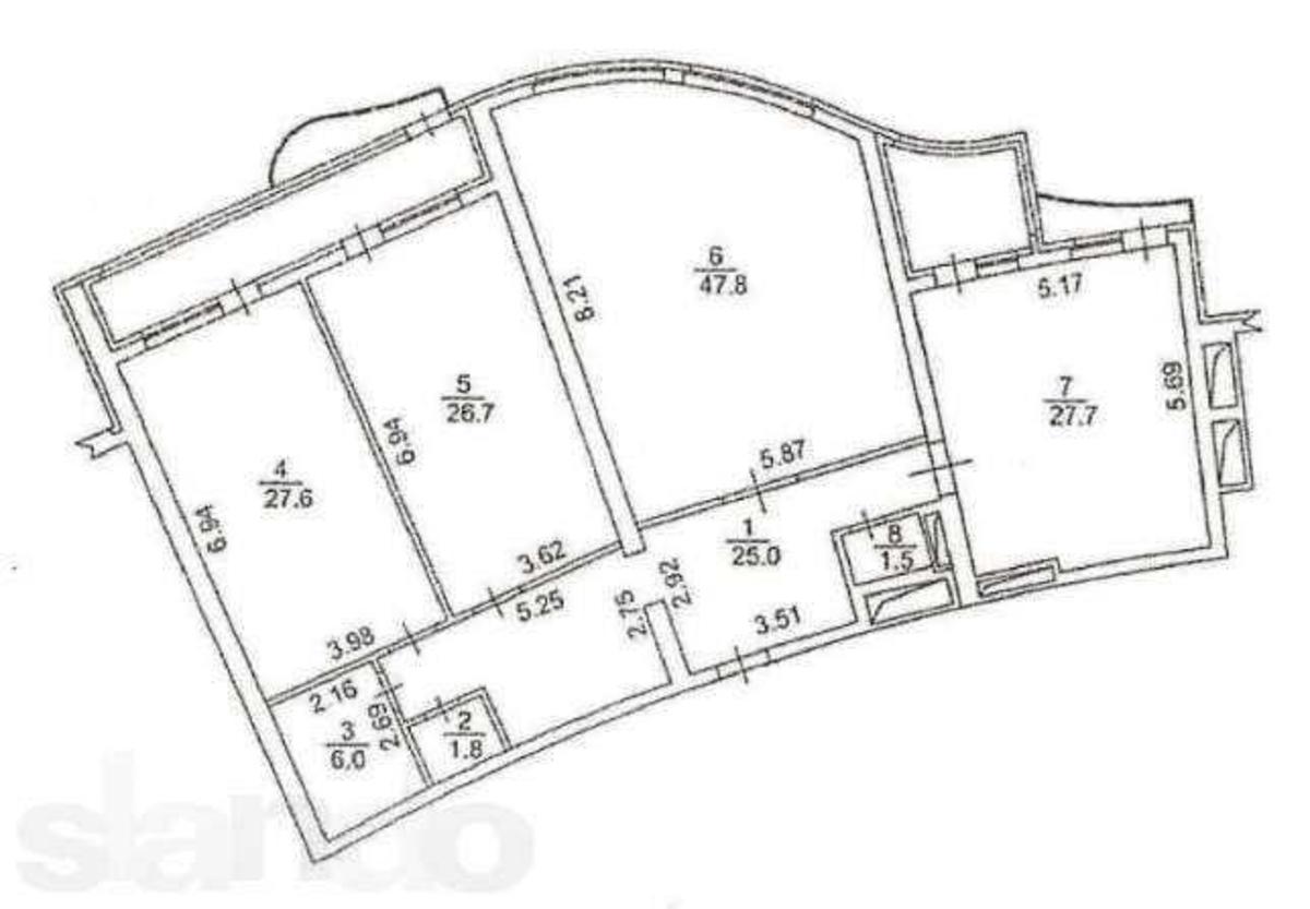 3k apartment vul. Mel'nykova 18Б7