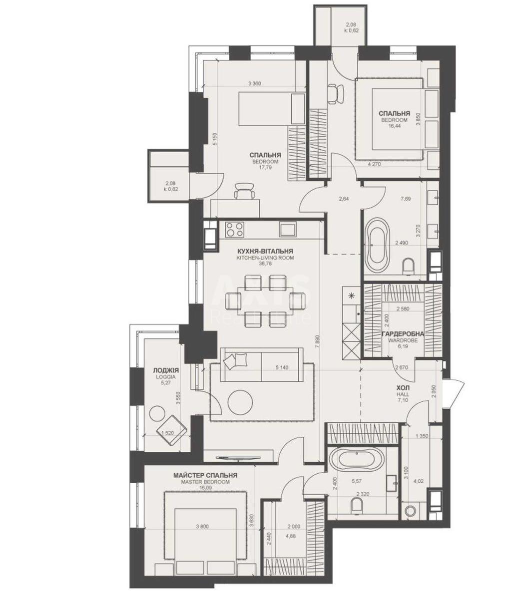 4k apartment vul. Barbjusa Anri 39/210