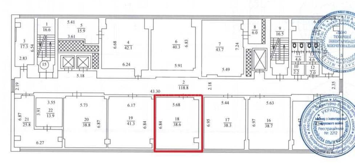 Office vul. Gogolivs'ka 17, 38m22
