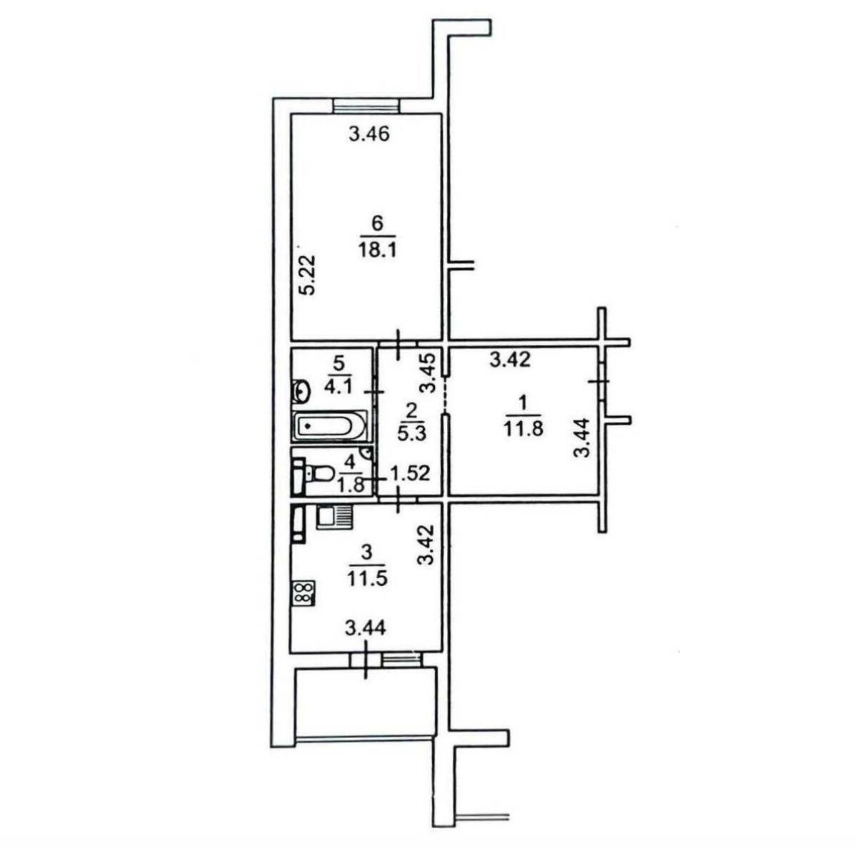 1k apartment vul. Zakrevs'kogo Mykoly 97А6155814