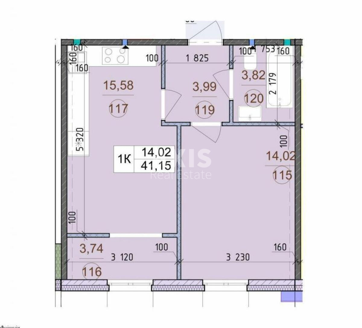 1k apartment vul. Myhajla Maksymovycha 24в0
