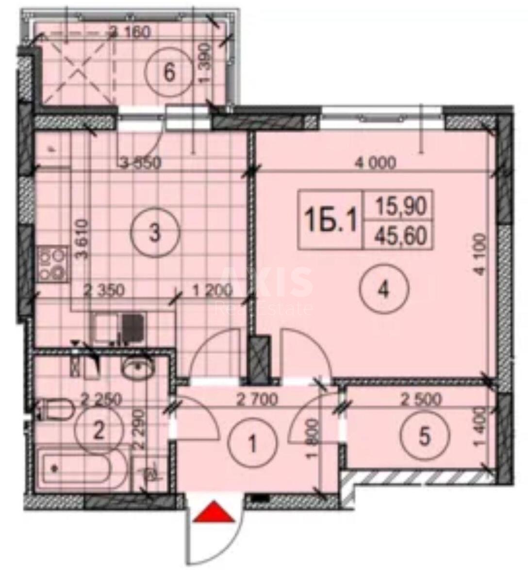 1k apartment vul. Zabolotnogo Akademika 15Г6
