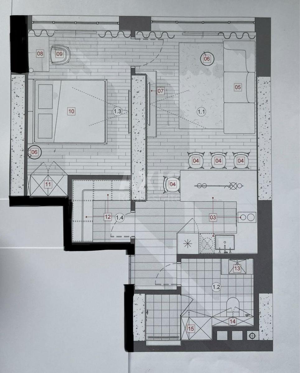 1k apartment pr-t Peremogy 5Б11