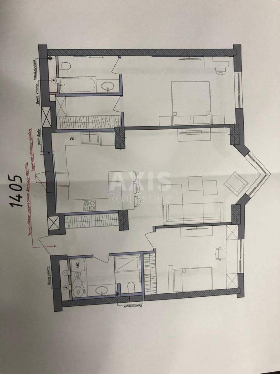 3k apartment vul. Dragomyrova Myhajla 4Б3