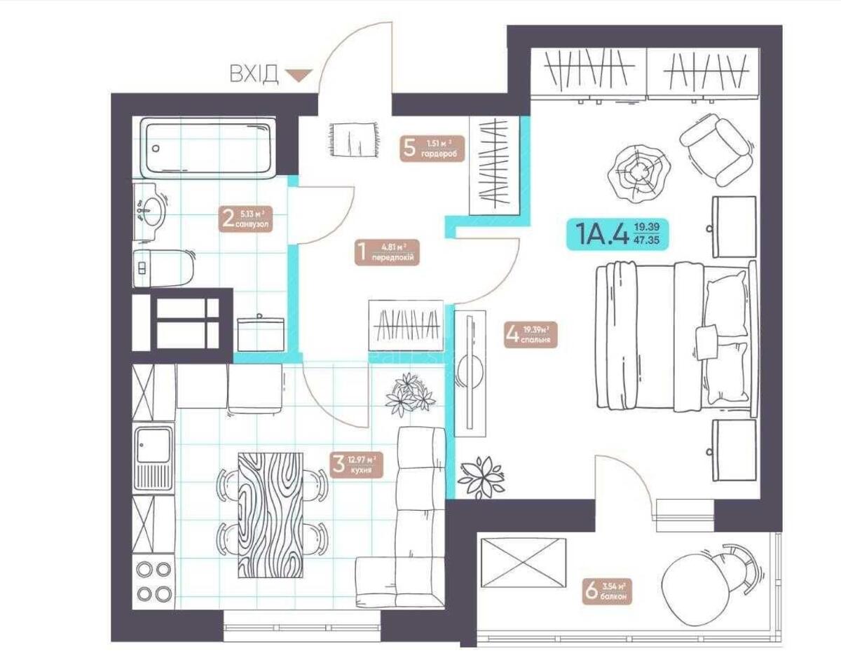 1k apartment vul. Zabolotnogo Akademika 156067912
