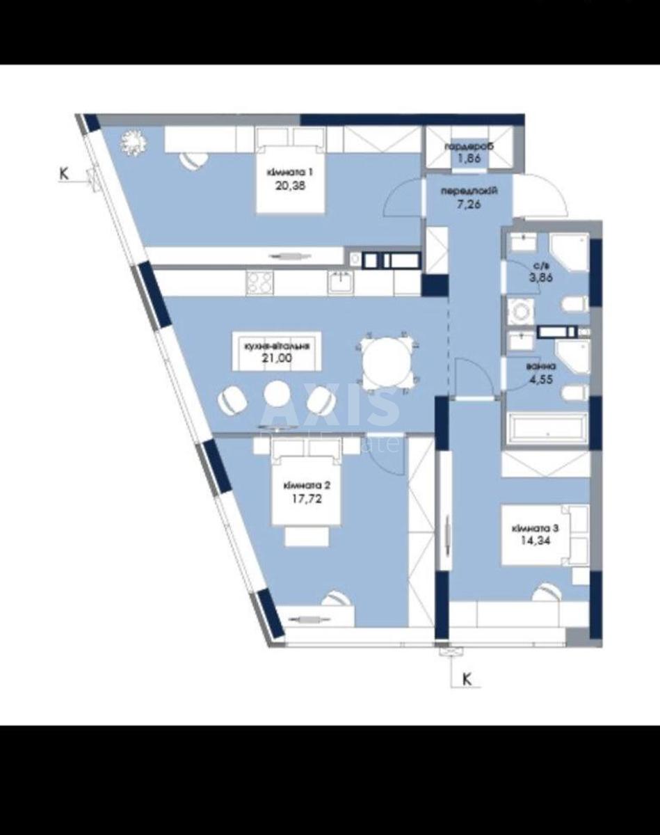 3k apartment vul. Zhmachenka Generala 265