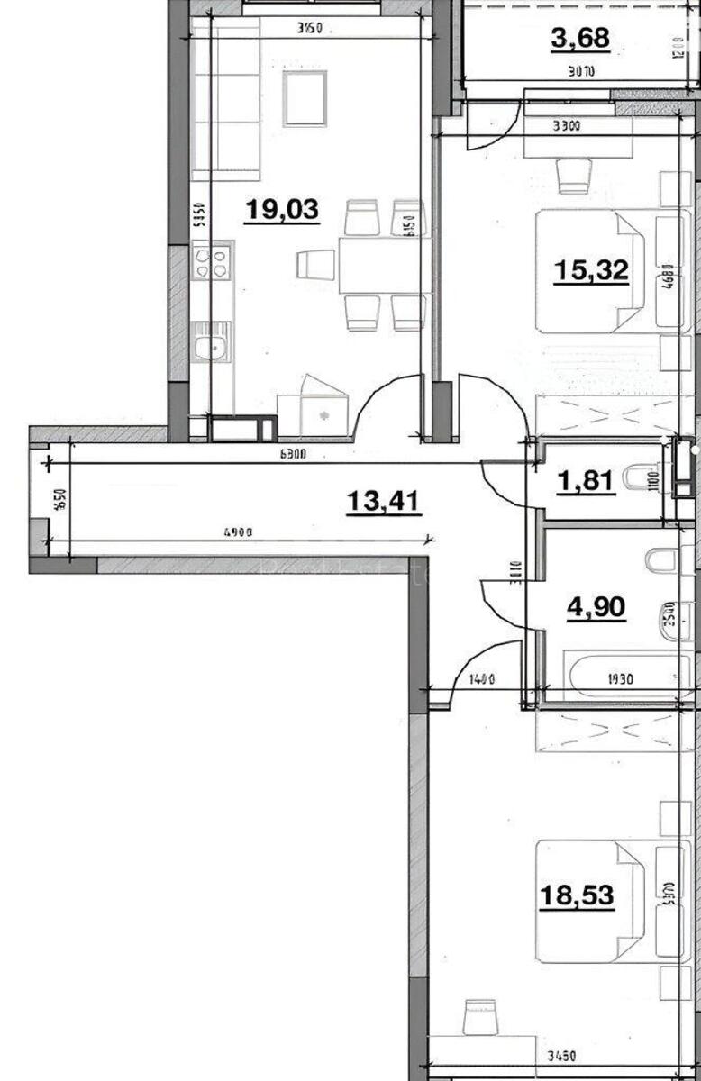 2k apartment pr-t Povitroflots'kyj 56Б5