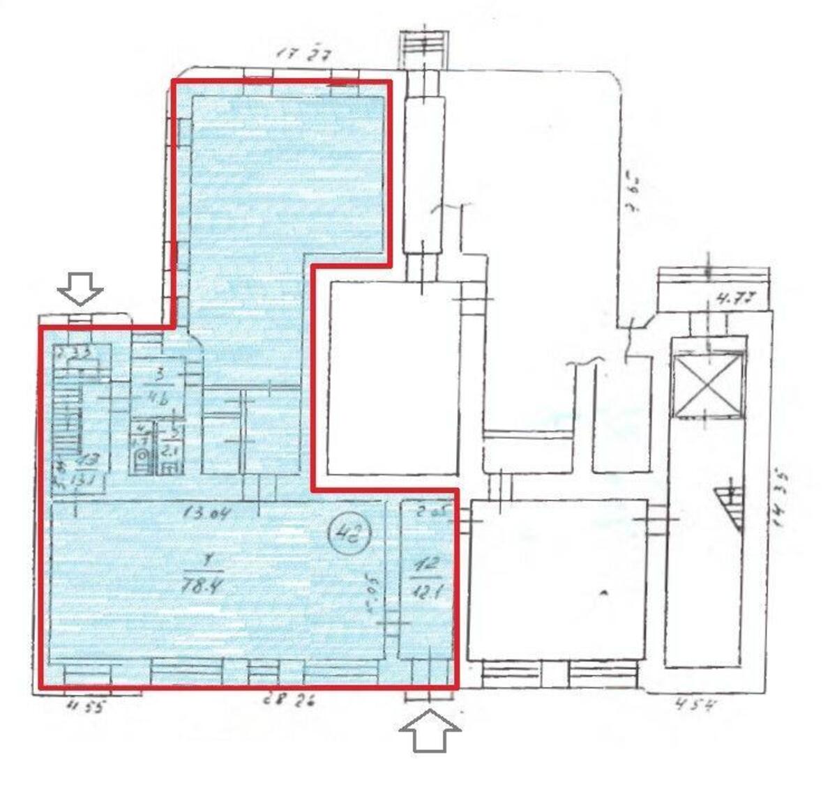 Office vul. Bul'varno-Kudrjavs'ka 43А, 185m21