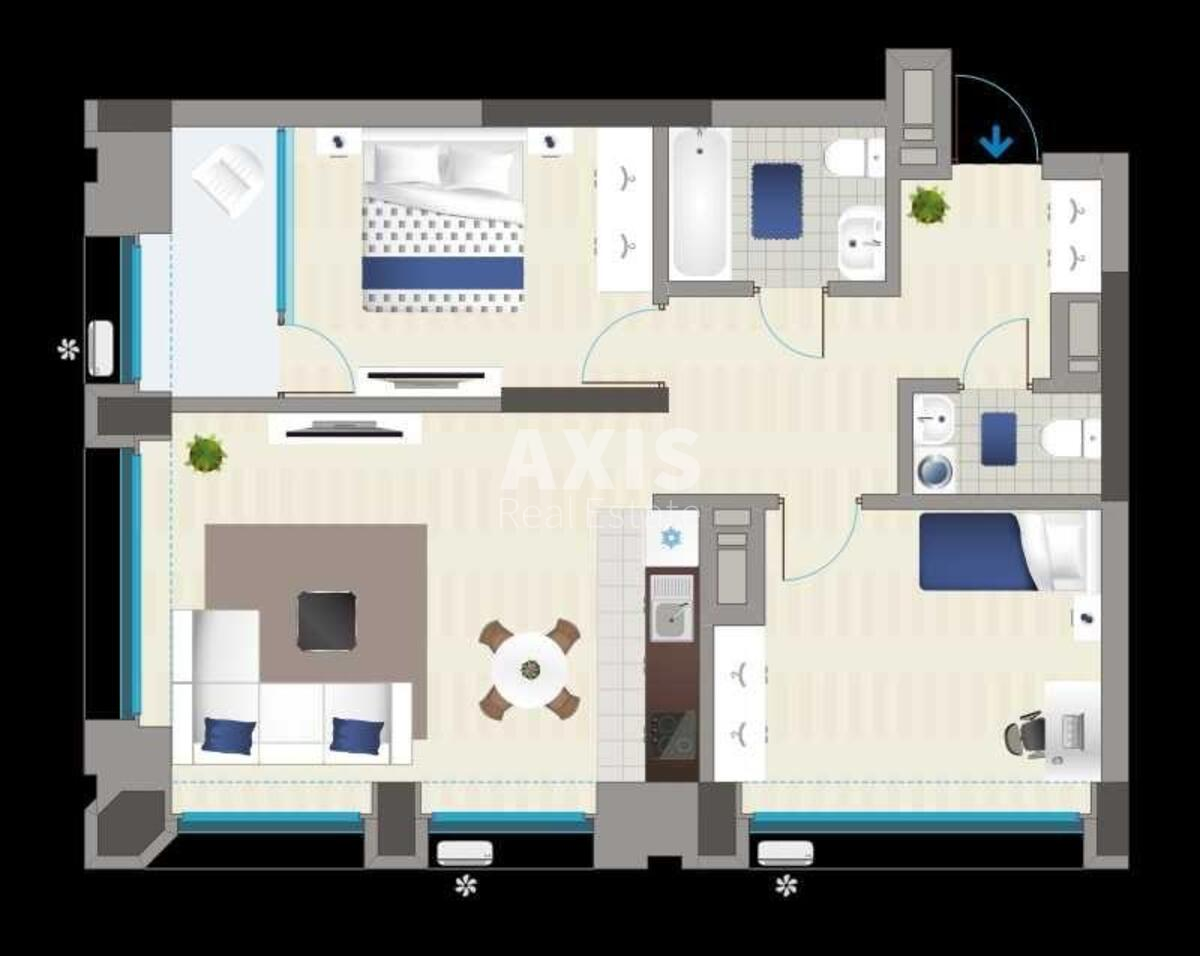 3k apartment vul. Zarichna 165119711