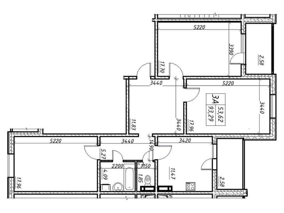 3k apartment vul. Konopljans'ka 22574661