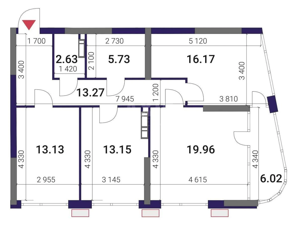 3k apartment nab. Dniprovs'ka 15606300