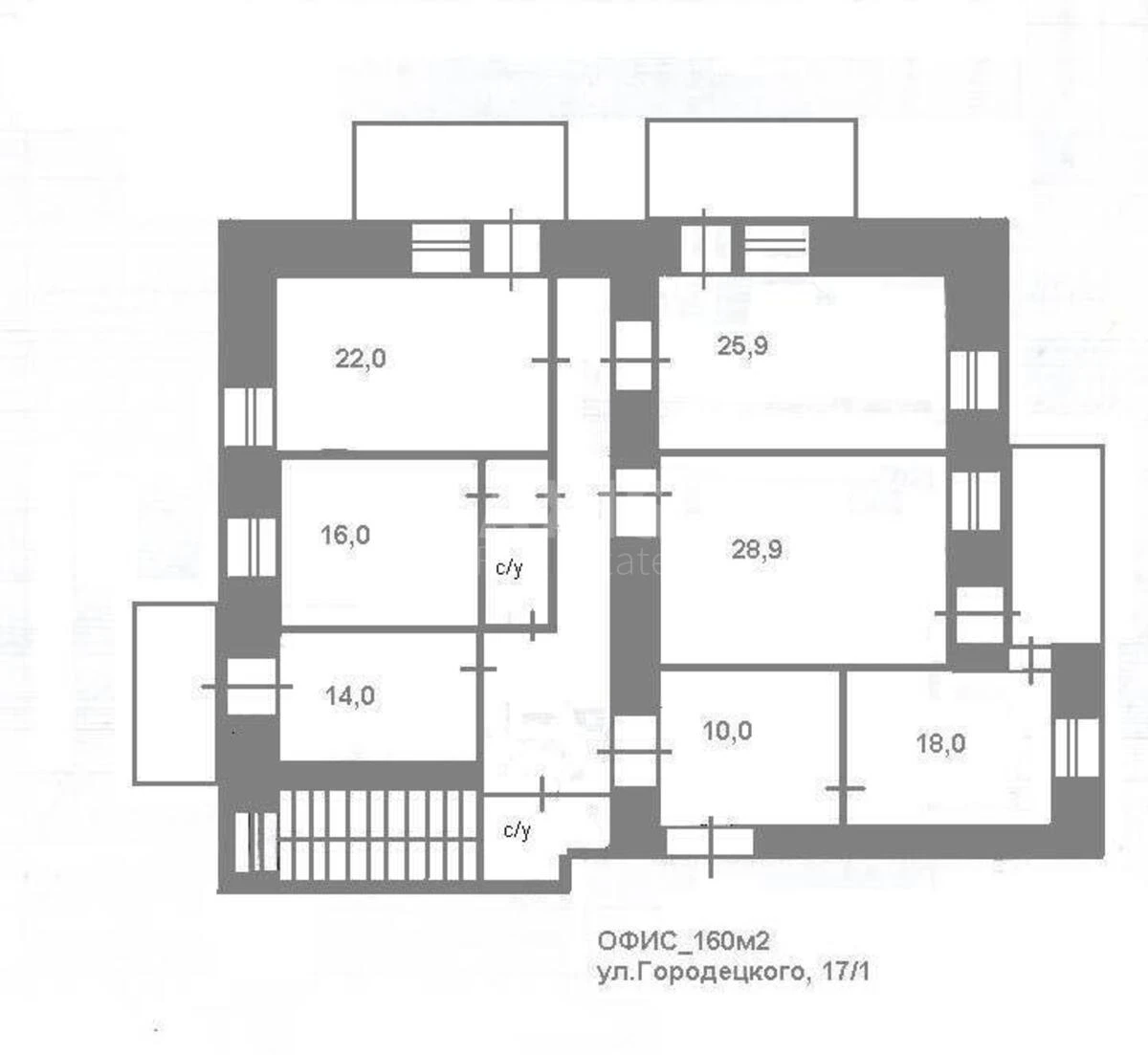 Офис ул. Городецкого Архитектора 17/1, 160м27145812