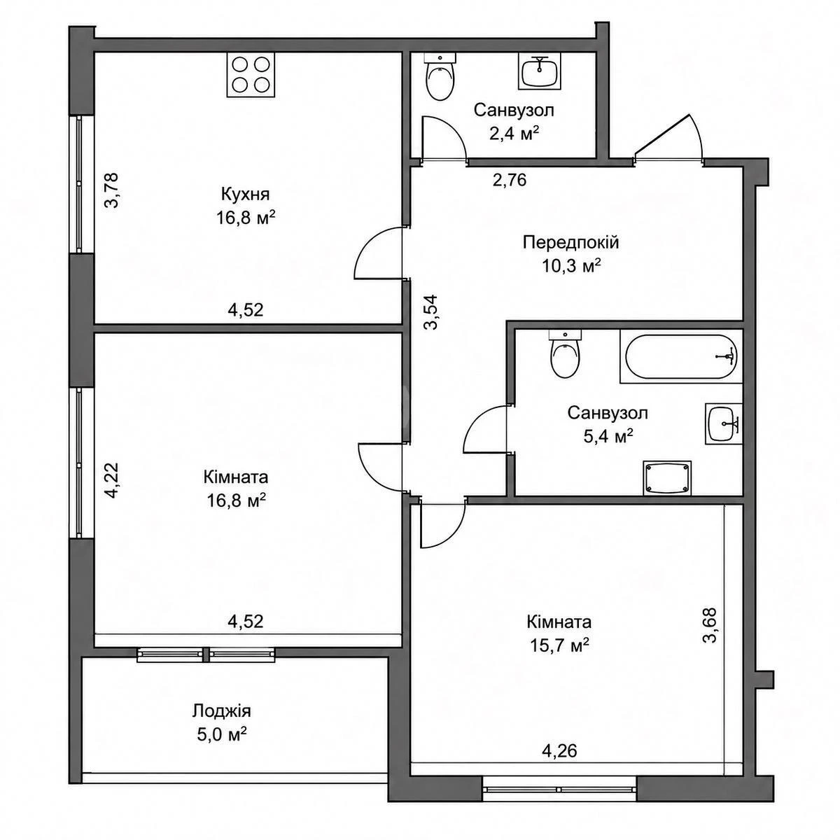 2k apartment vul. Luk'janivs'ka 1703867