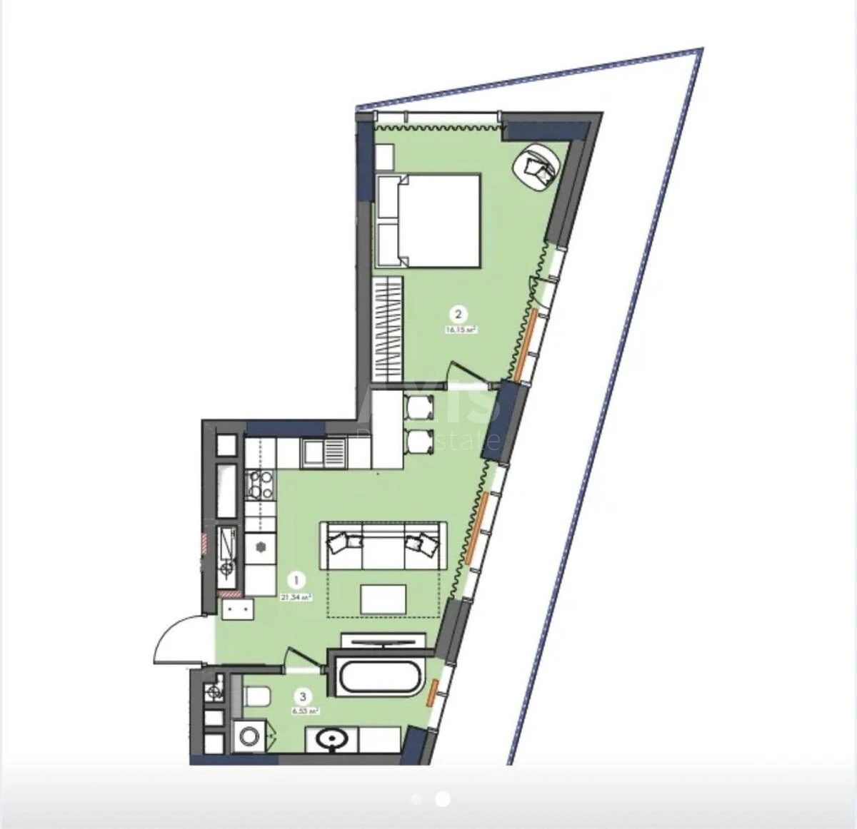 2к квартира ул. Заболотного Академика 1644097