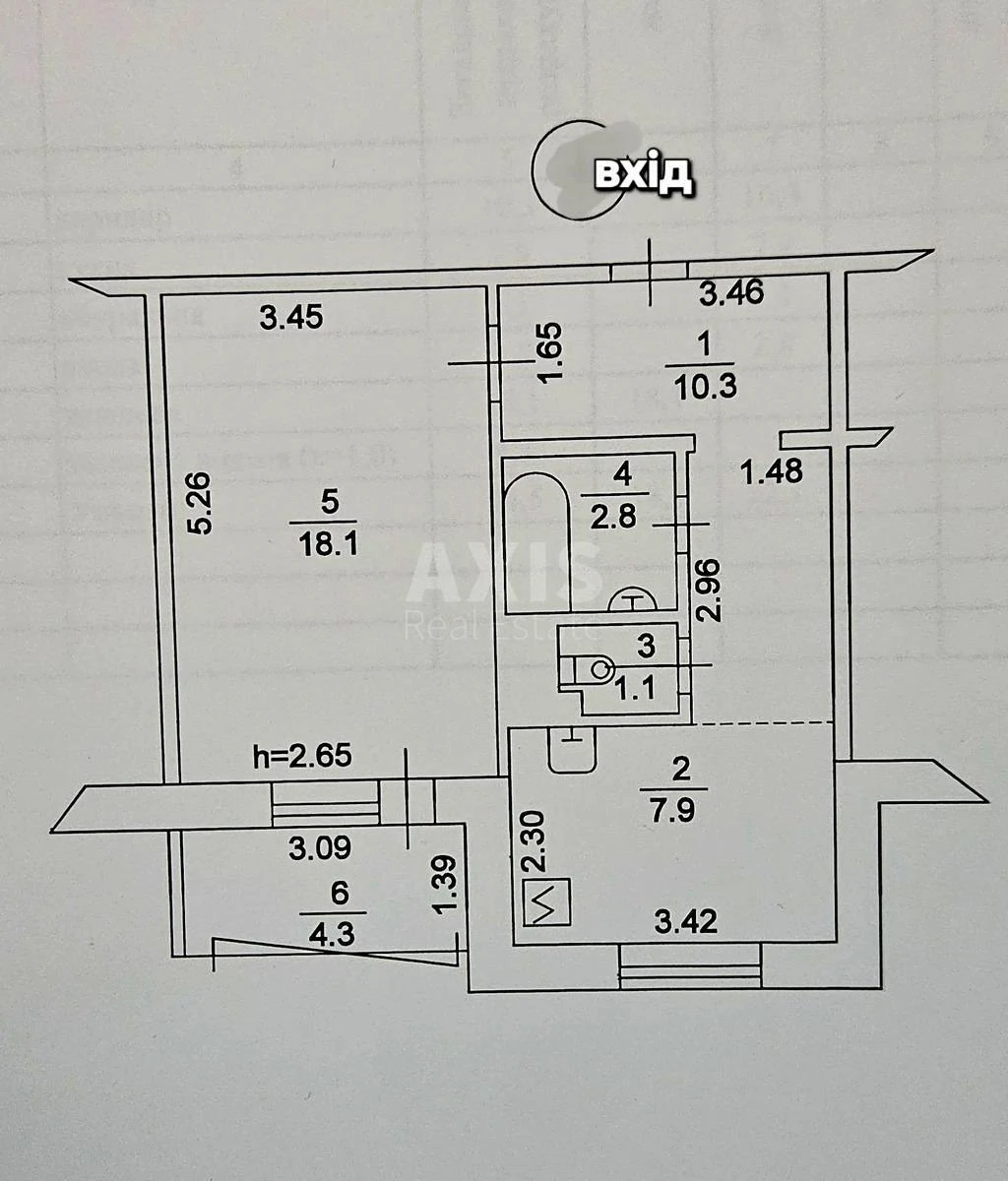1k apartment vul. Irpins'ka 63В639888