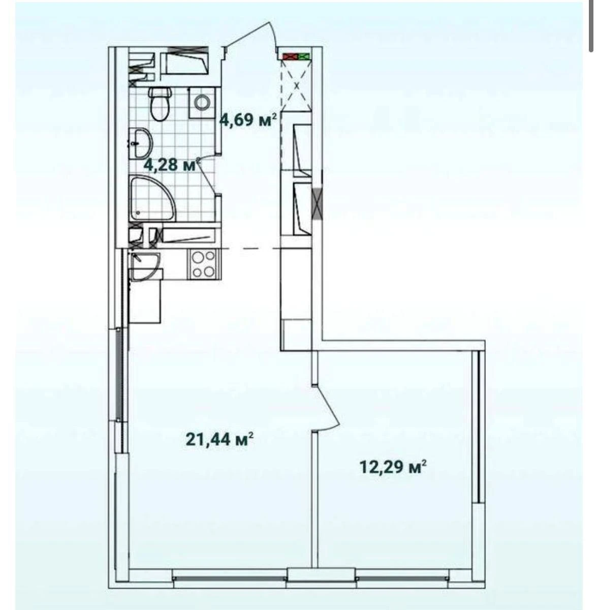 1к квартира пр-т Европейского Союза 1645403