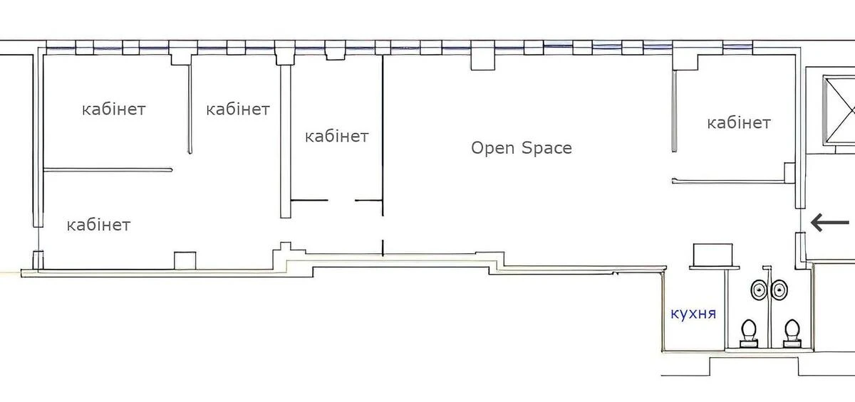 Office vul. Geroi'v Kosmosu 4, 165m2580993