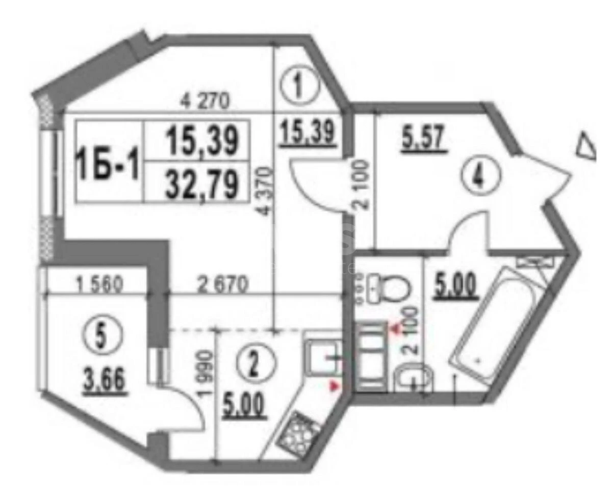 1к квартира ул. Конева Маршала 5600617