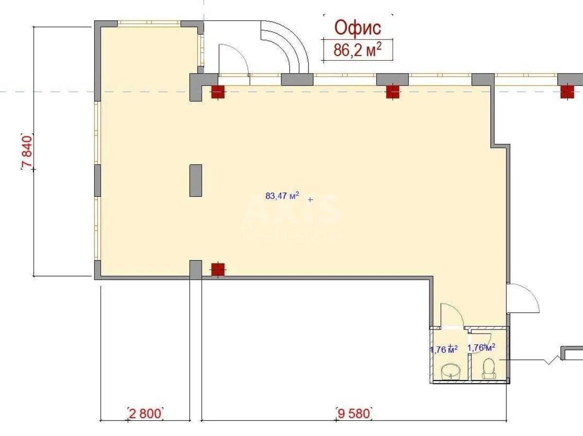 Office vul. Glybochyc'ka 17, 86m2662140