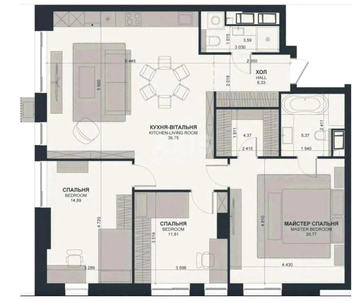 3k apartment vul. Vasylya Tyutyunnyka 39673529