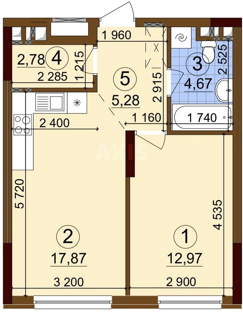 1k apartment vul. Vsevoloda Zmijenka 34/216670216