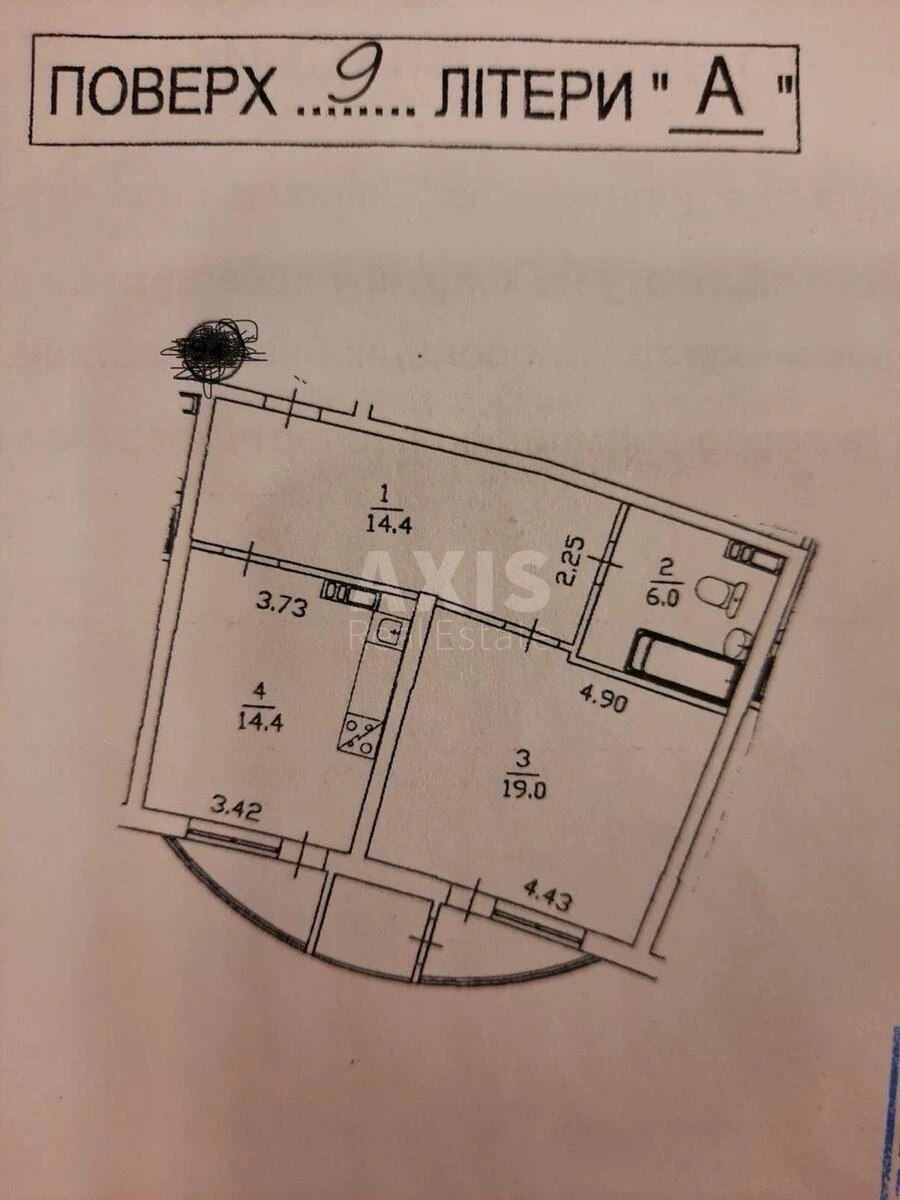 1k apartment nab. Dniprovs'ka 19А6114011