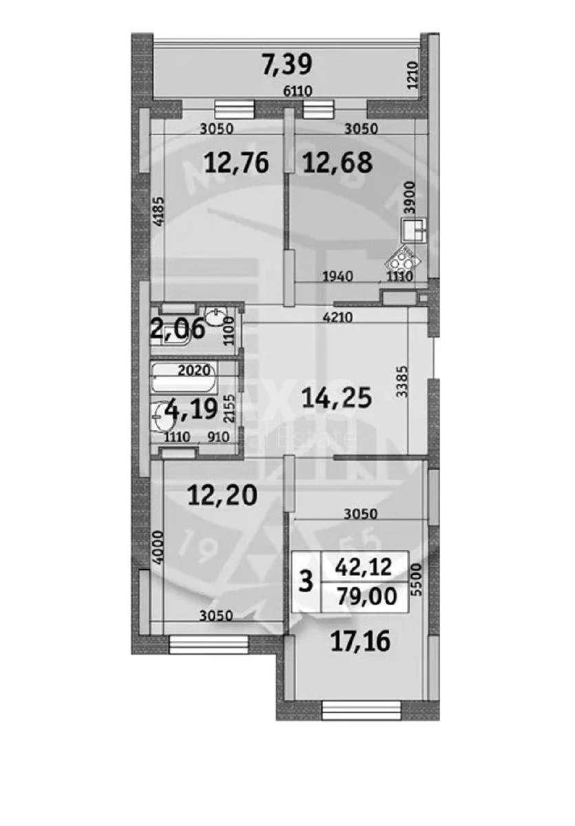 3k apartment vul. Kahovs'ka 606460513