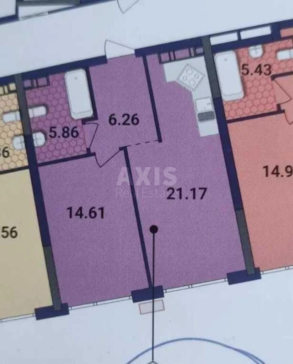 1k apartment nab. Dniprovs'ka 15628928