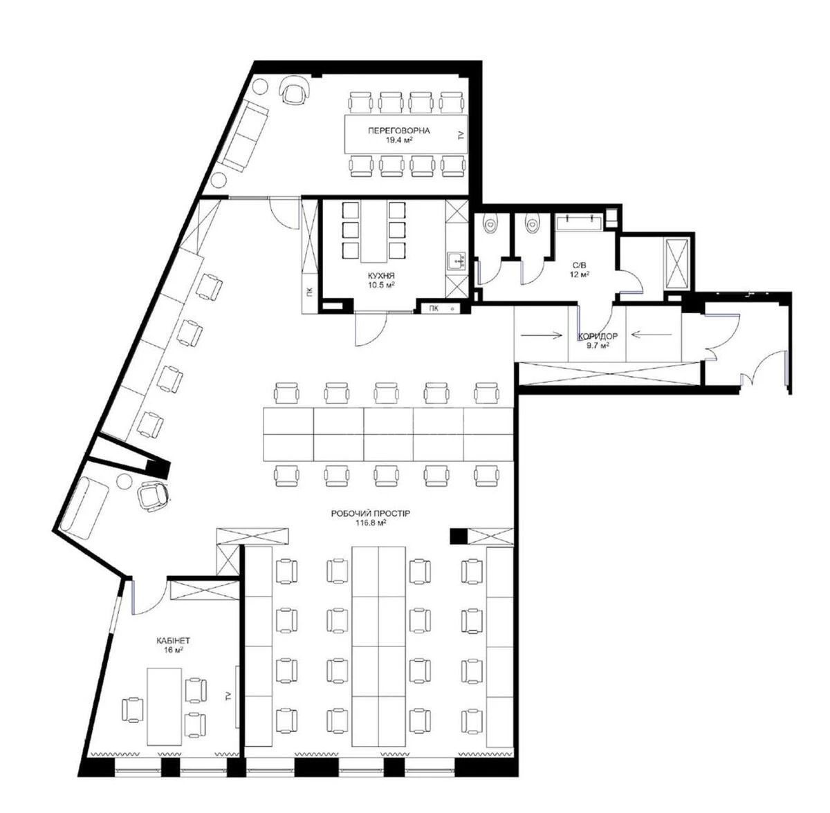 Office vul. Knyaziv Ostrozkykh 31/33, 195m2707383
