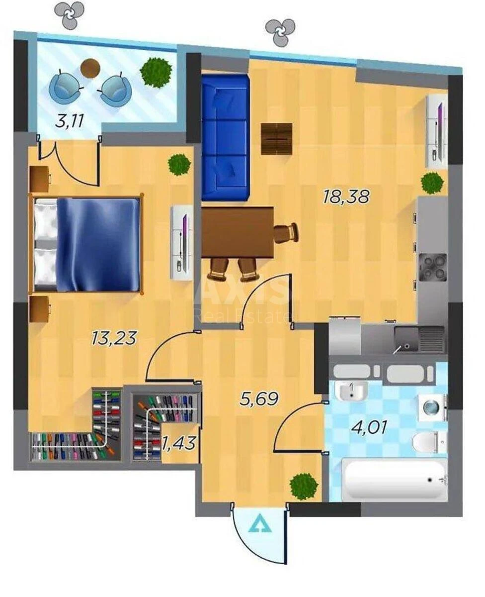 1k apartment vul. Sholudenka 30617296