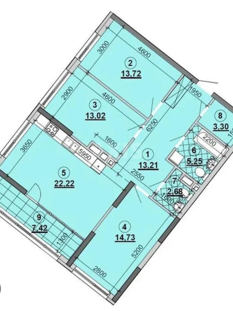 3k apartment nab. Dniprovs'ka 15676825