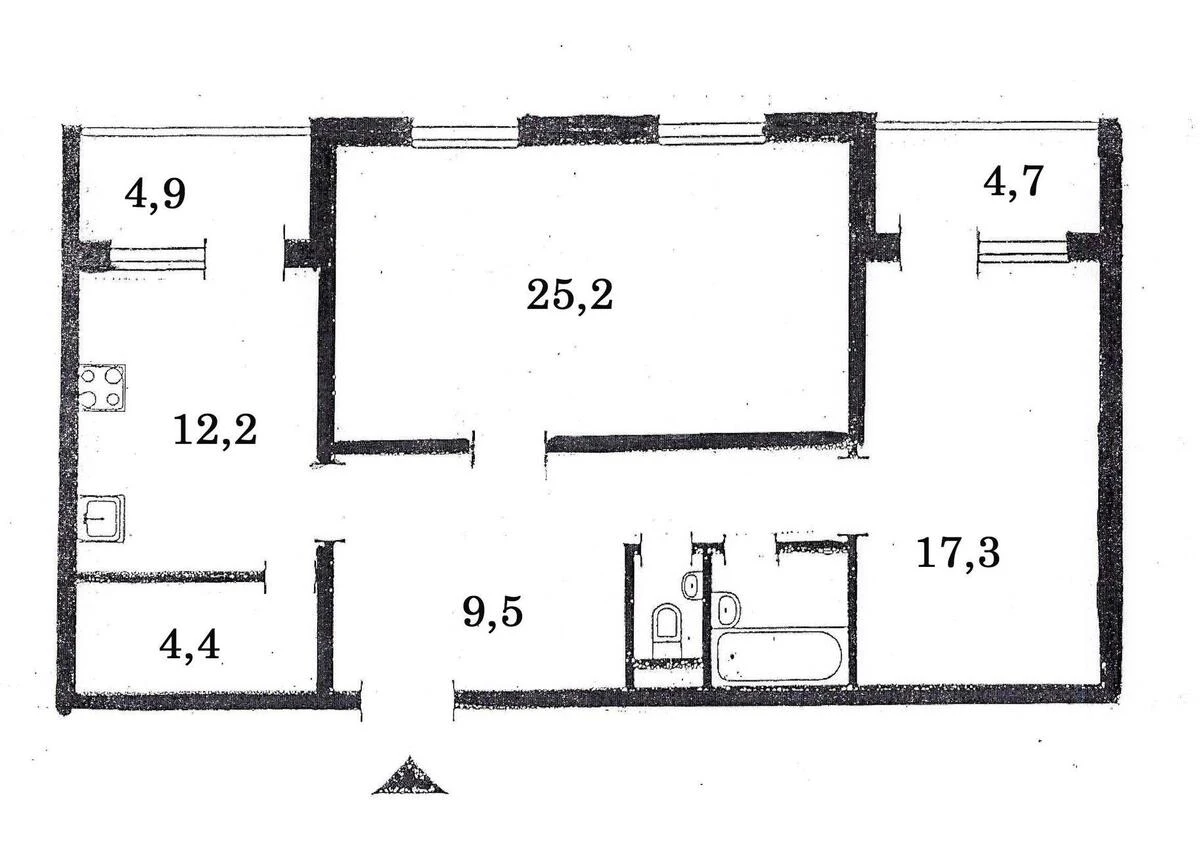 2к квартира ул. Гмыри Бориса 36886810