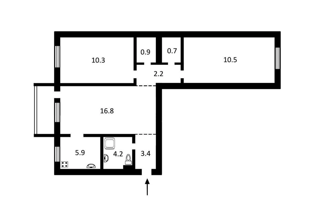 3к квартира пер. Гордиенко Константина 86663312