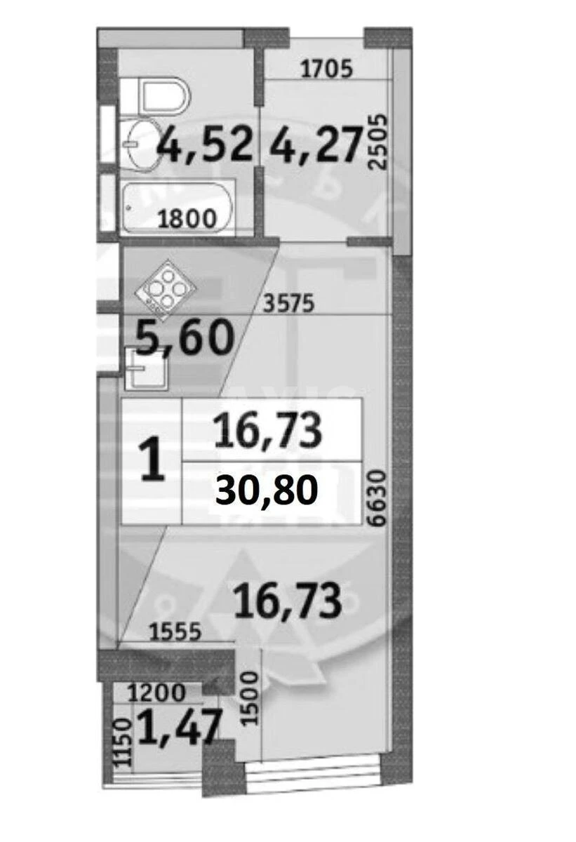 1k apartment vul. Kahovs'ka 62А6773718