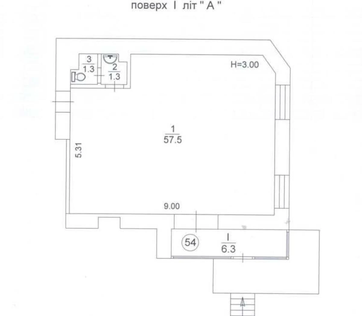 Trade object vul. Kadets'kyj gaj 3, 60m2651892