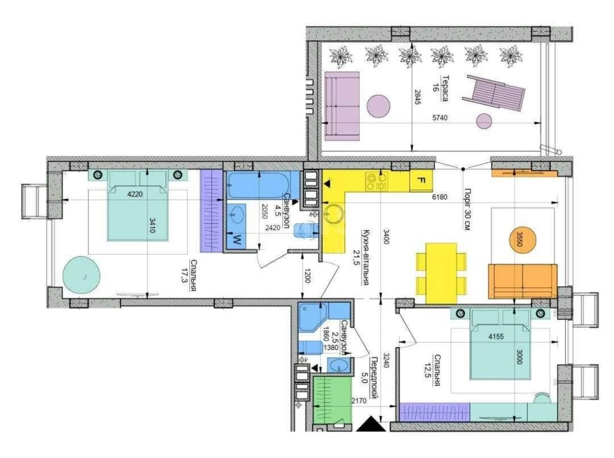 2k apartment bul. Ryl's'kogo Tadeja 1649198