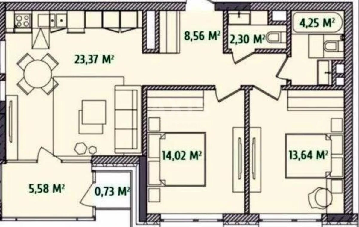 2к квартира ул. Набережно-Крещатицкая 21674789
