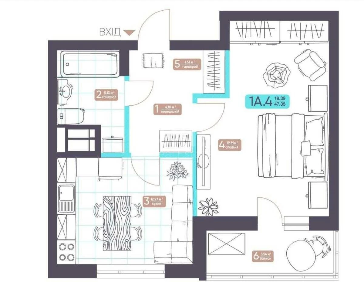 1k apartment vul. Zabolotnogo Akademika 156737715