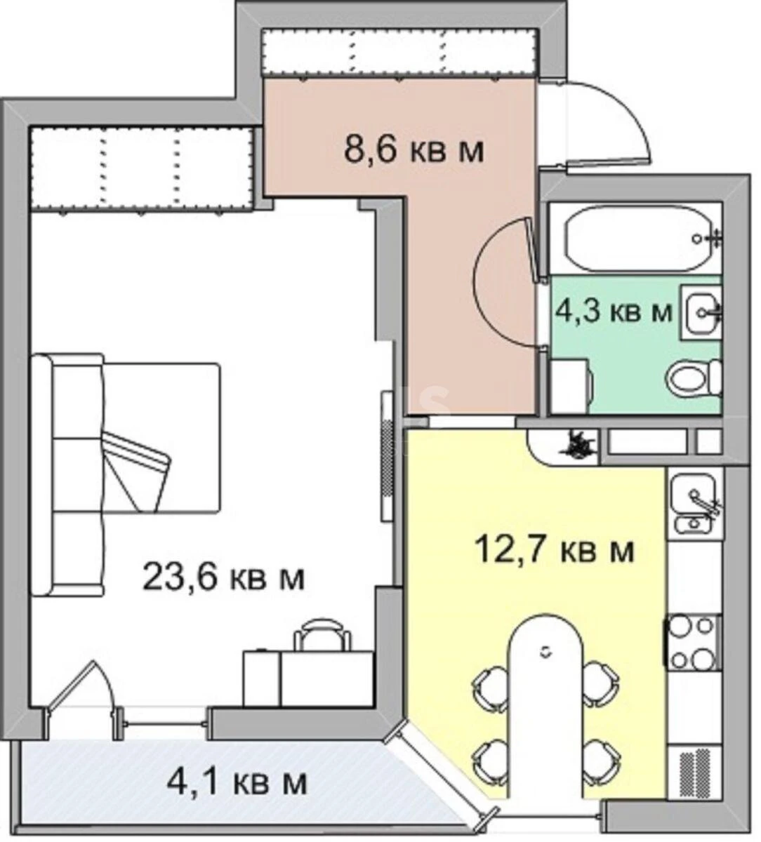 1k apartment vul. Symonenka Vasylja 5А654218