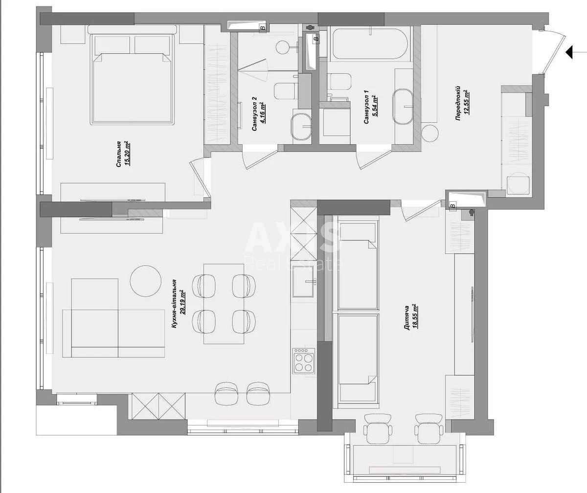 2k apartment vul. Pymonenka Mykoly 21600669