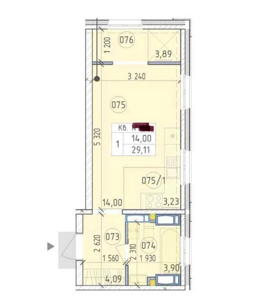 1к квартира ул. Михаила Максимовича 26Д714922