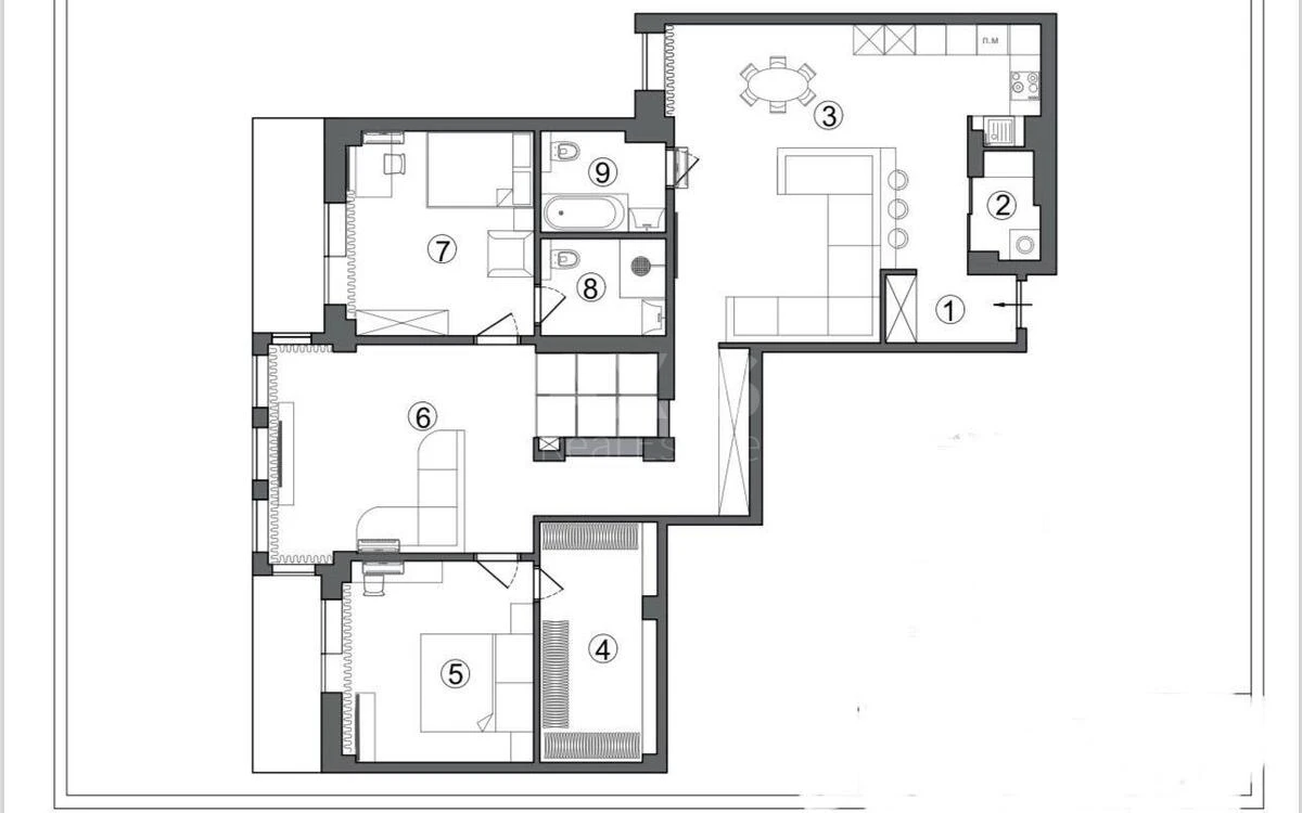 3k apartment vul. Svyatoslava Khorobroho 7654508