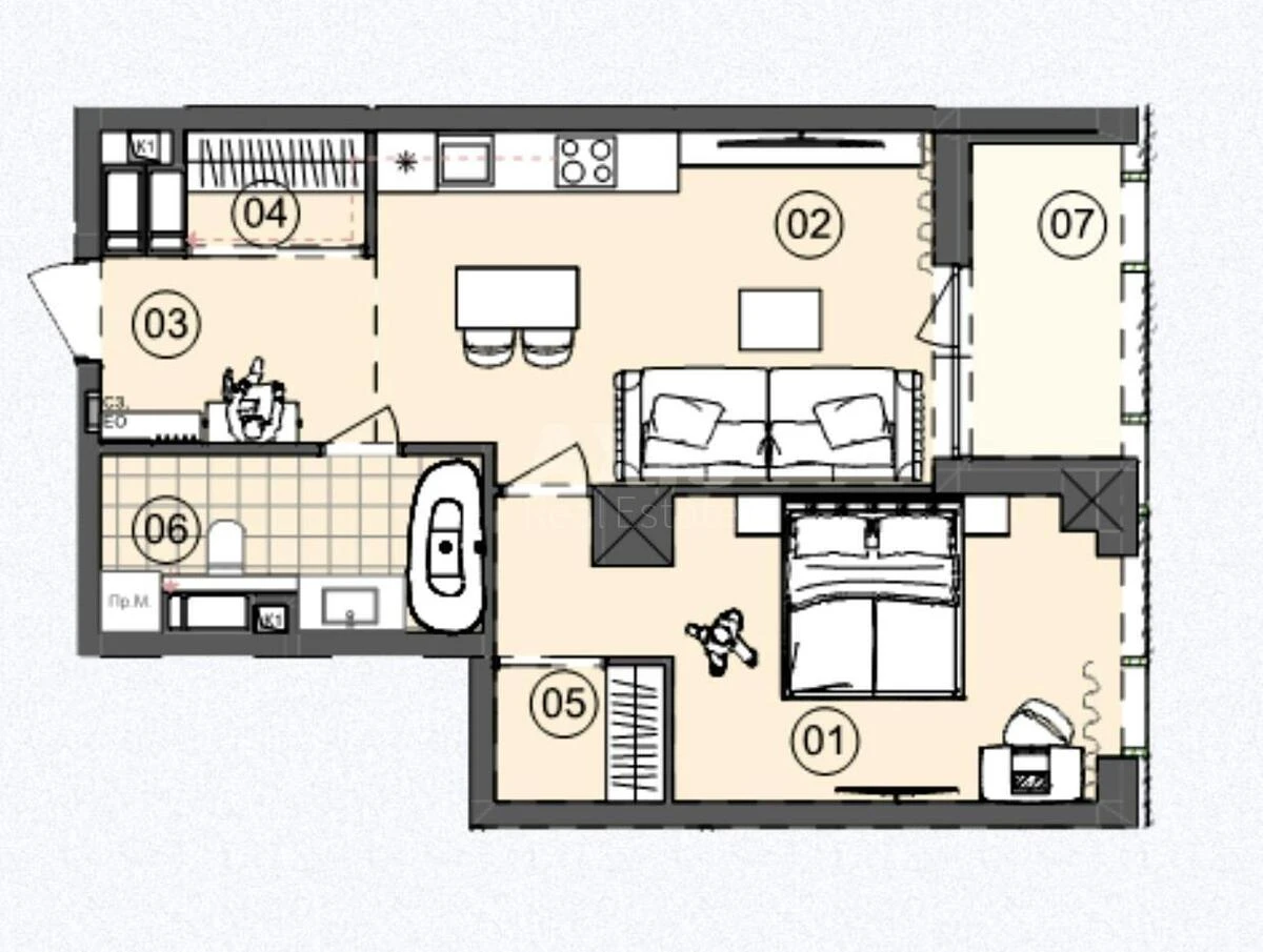 1k apartment vul. Kudri Ivana 8673553