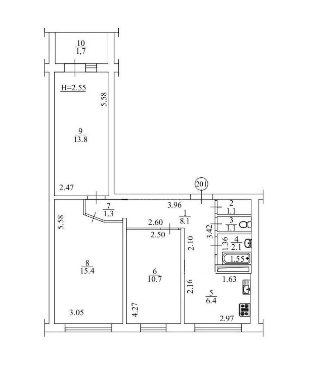 3k apartment pr-t Obolons'kyj 39А6848215