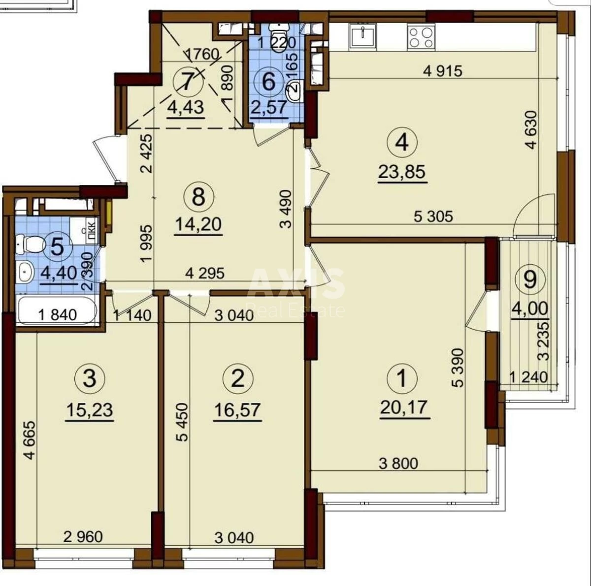 3k apartment vul. Oleksandra Olesja 4A6506114