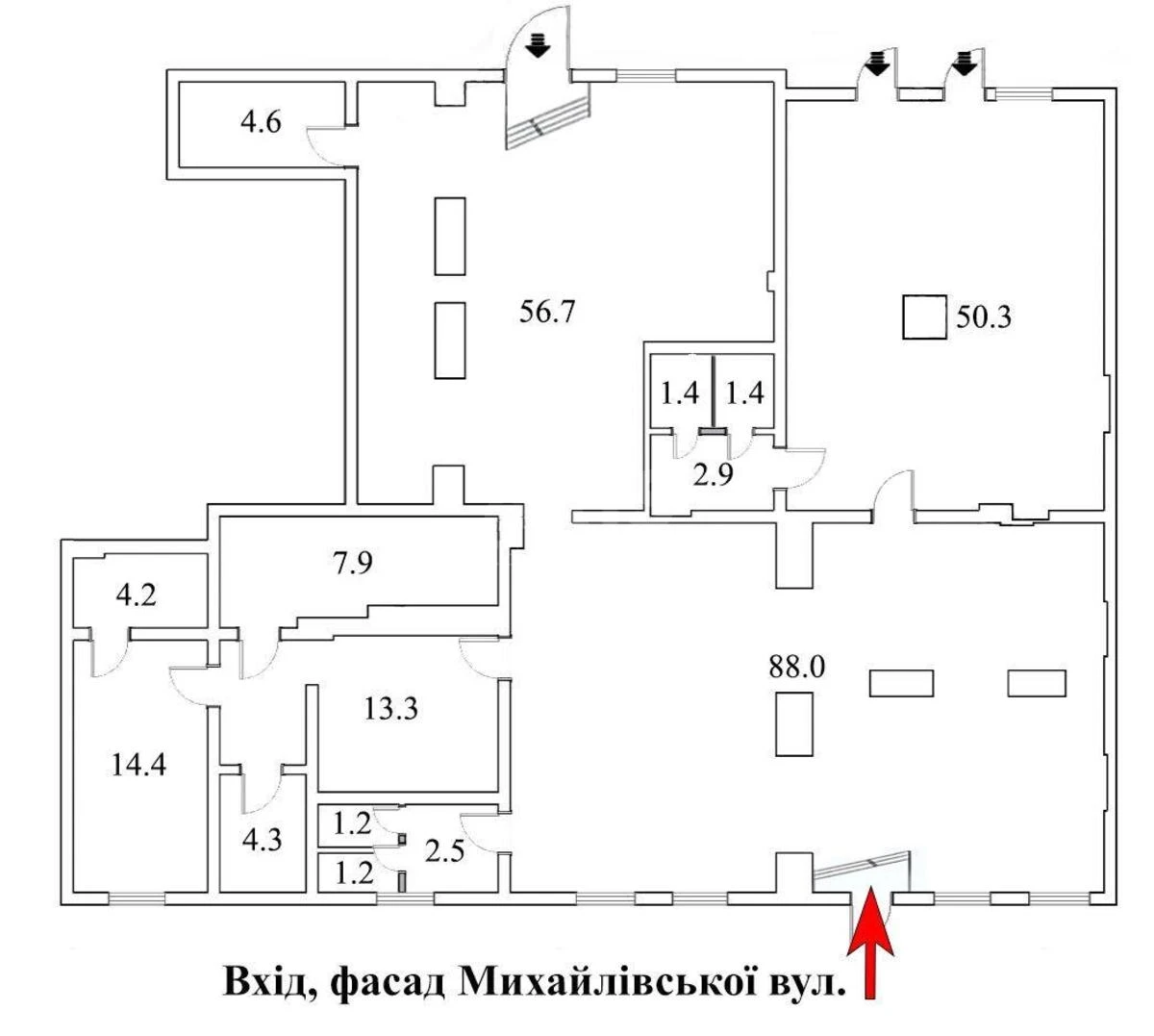 Trade object vul. Myhajlivs'ka 22, 213m2650119