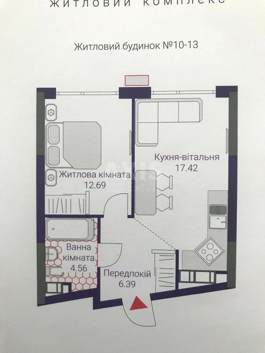 1k apartment nab. Dniprovs'ka 1676187